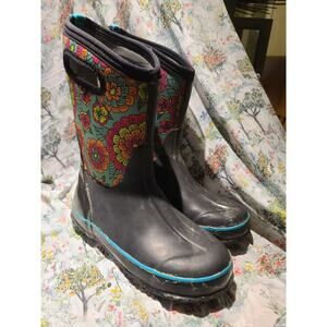 Bogs Youth/Women Boot Black 5 EU 38 Rain Boot Pull On Waterproof Flat Flat Ankle